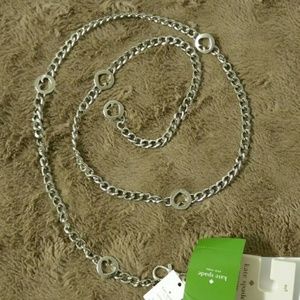 ♠Kate Spade♠ Spades Silver CHAIN Belt M/L NWT